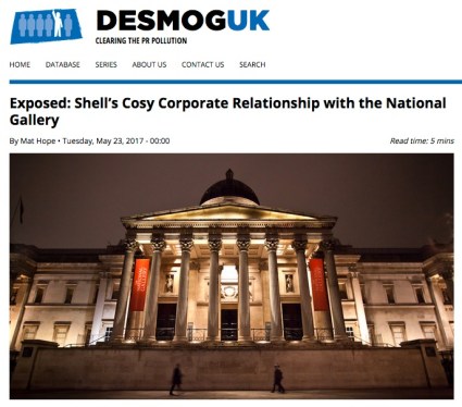 DeSmog article on Shell at National Gallery (excerpt)