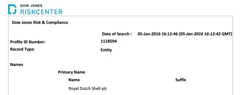 Due Diligence report (excerpt image)